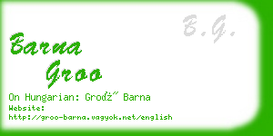 barna groo business card